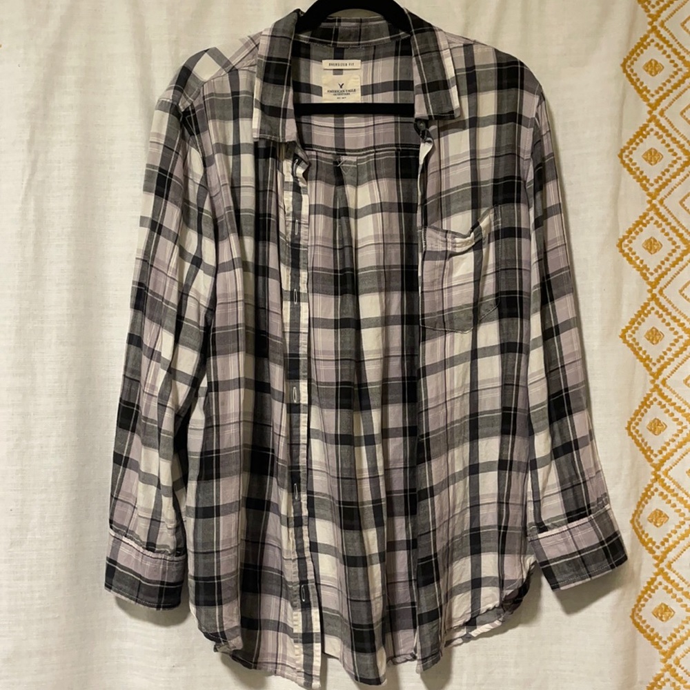 American eagle plaid button down